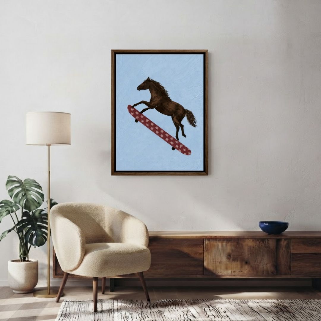 Skateboarding Horse
