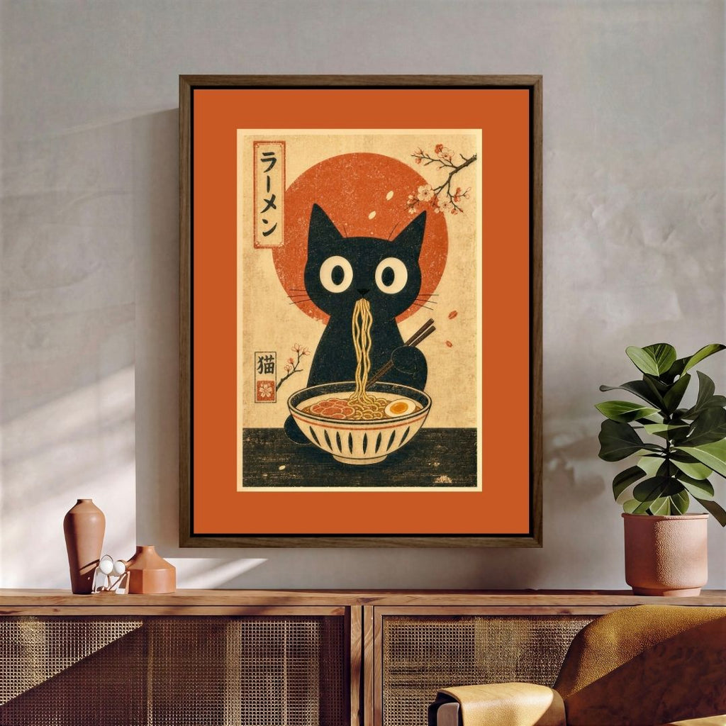 Cat Eating Ramen