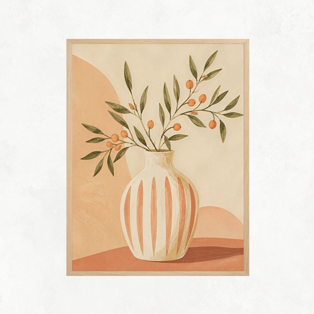 White & Orange Vase