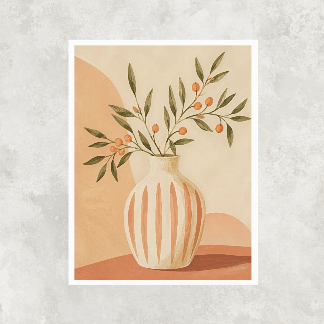 White & Orange Vase