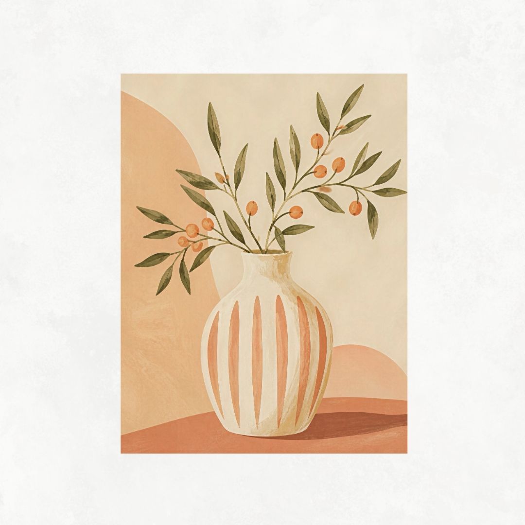 White & Orange Vase