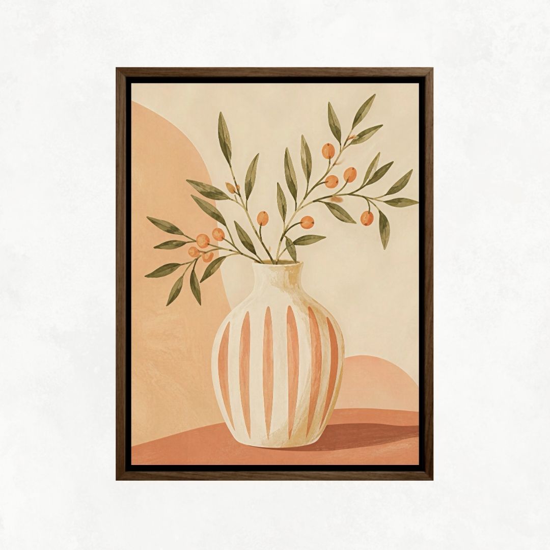 White & Orange Vase
