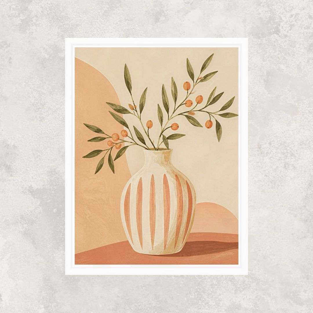 White & Orange Vase