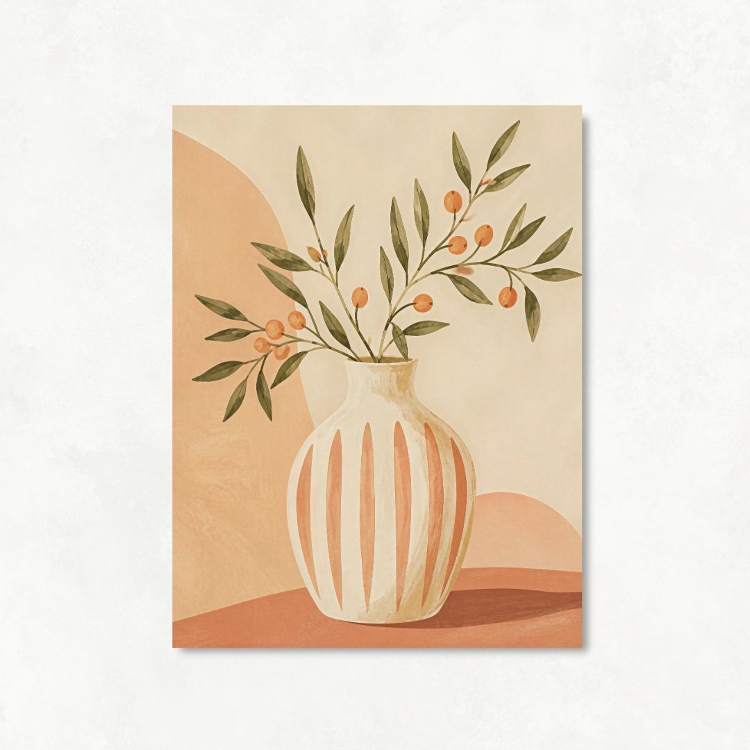 White & Orange Vase