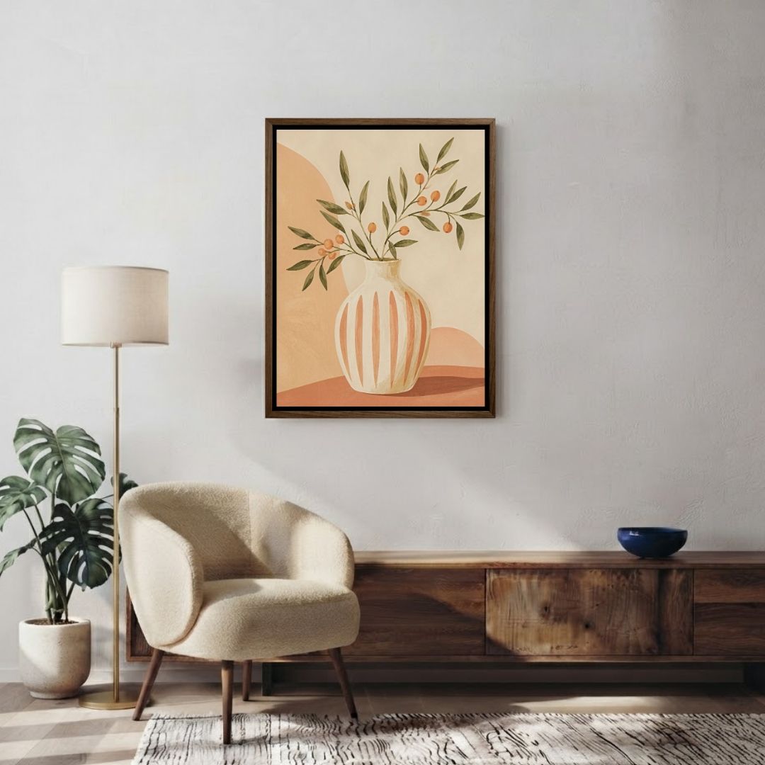 White & Orange Vase