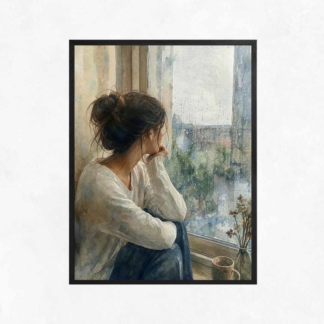 Girl Observing - Watercolour Style