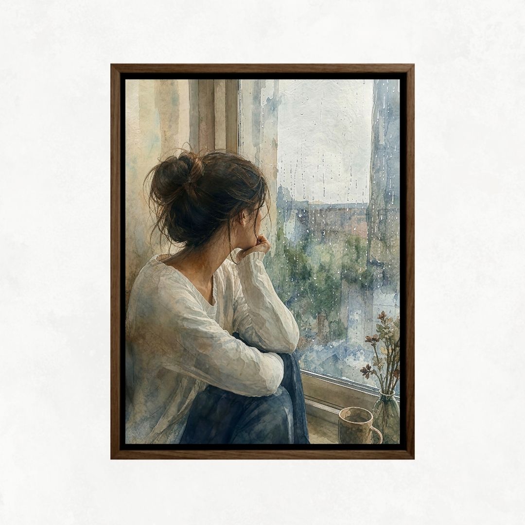 Girl Observing - Watercolour Style