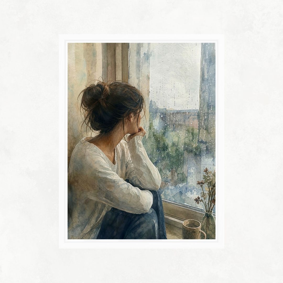 Girl Observing - Watercolour Style