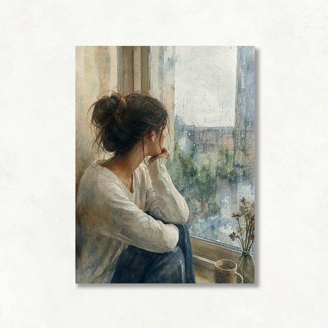 Girl Observing - Watercolour Style
