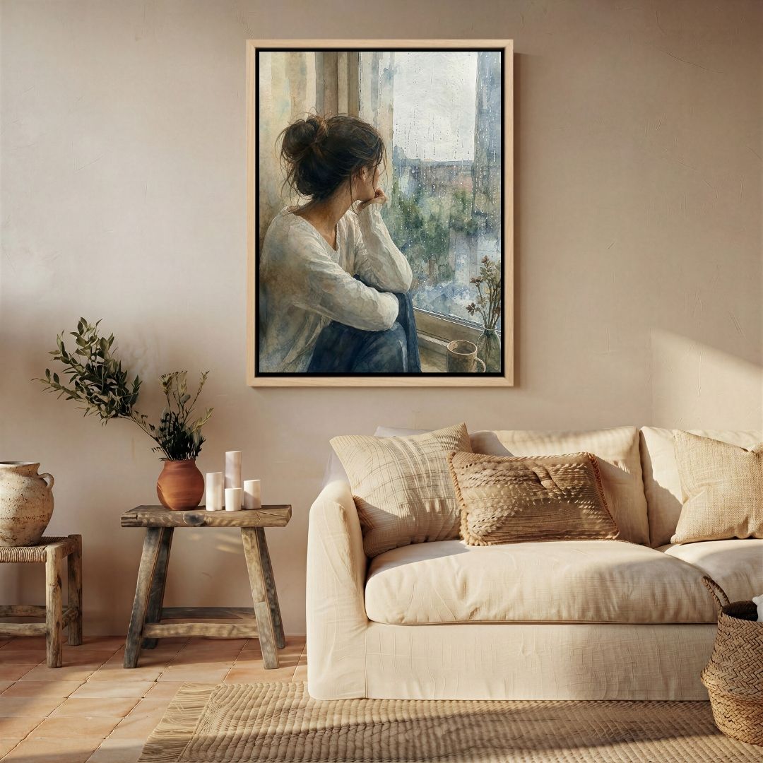 Girl Observing - Watercolour Style