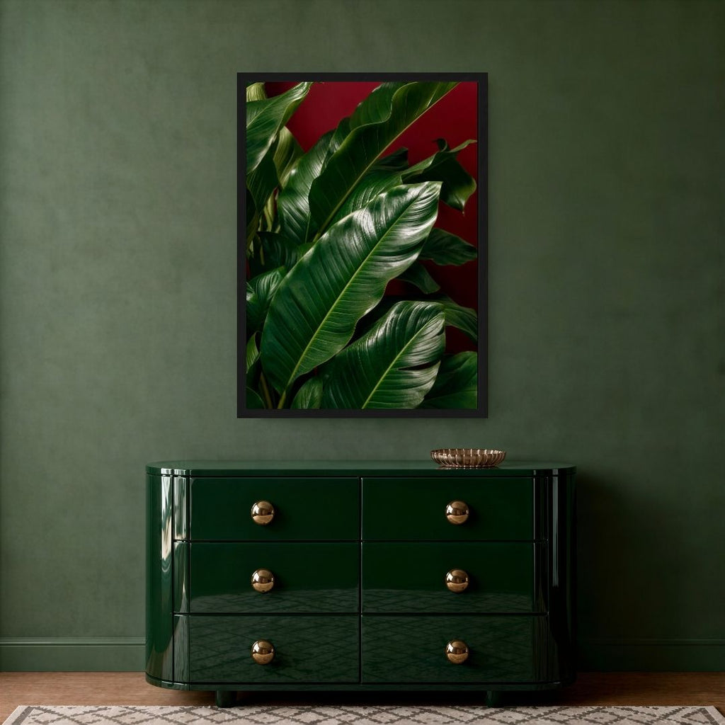 Plants with Red Background