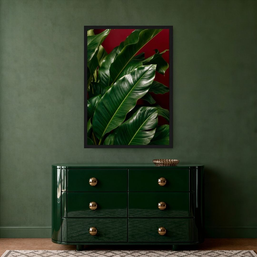 Plants with Red Background