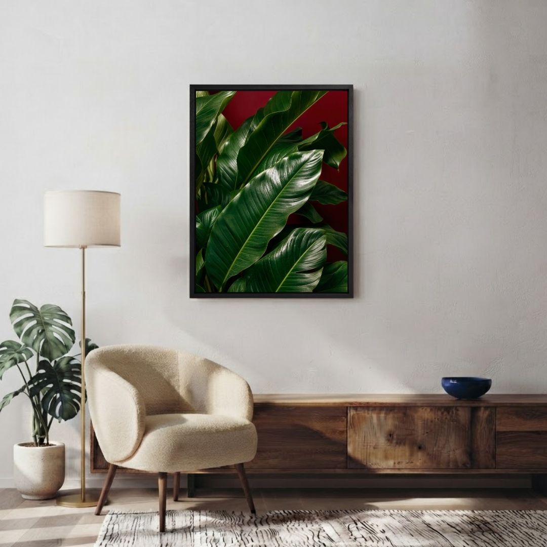 Plants with Red Background