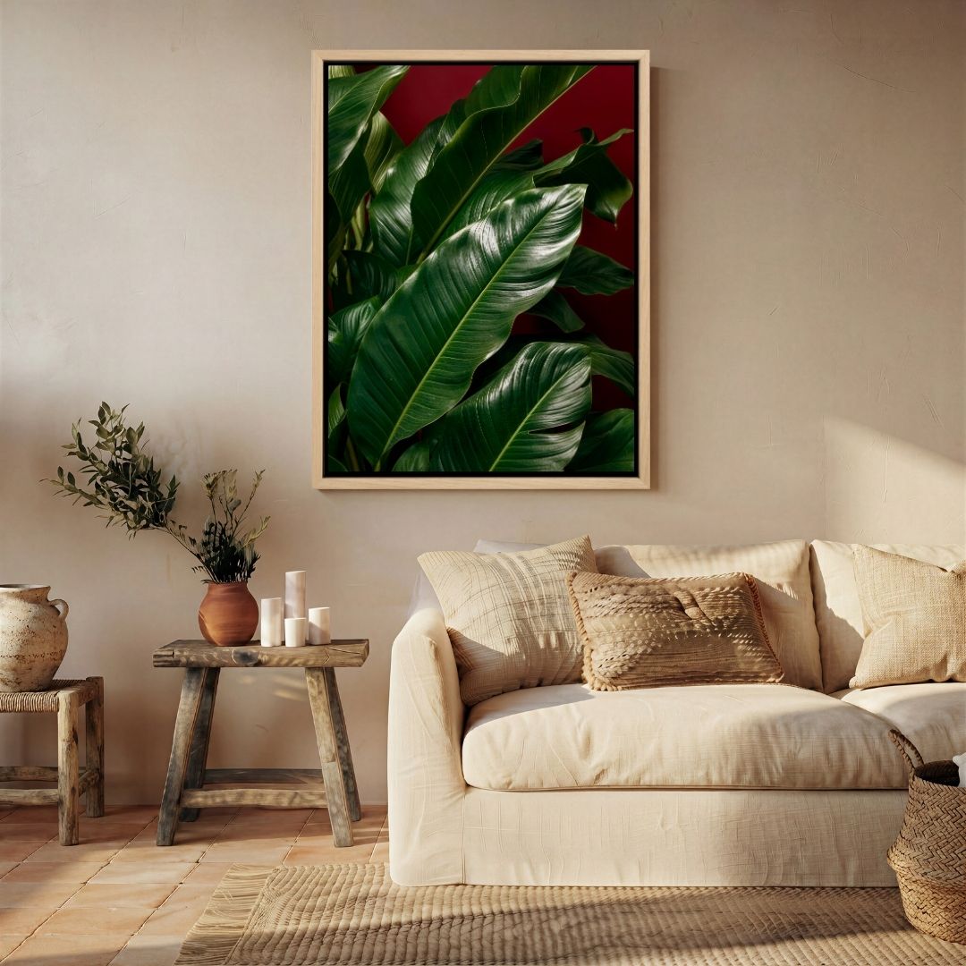 Plants with Red Background