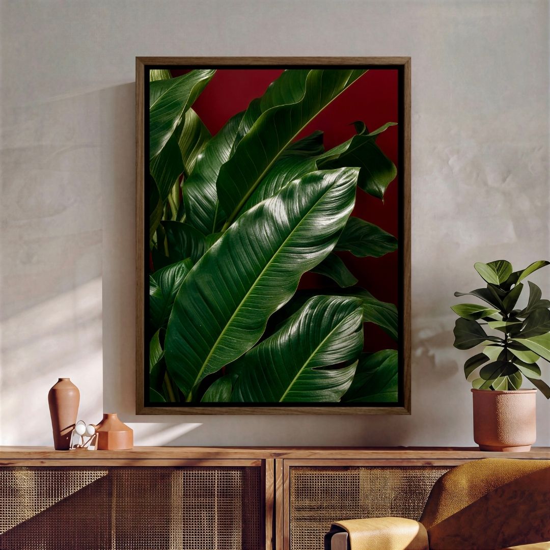 Plants with Red Background