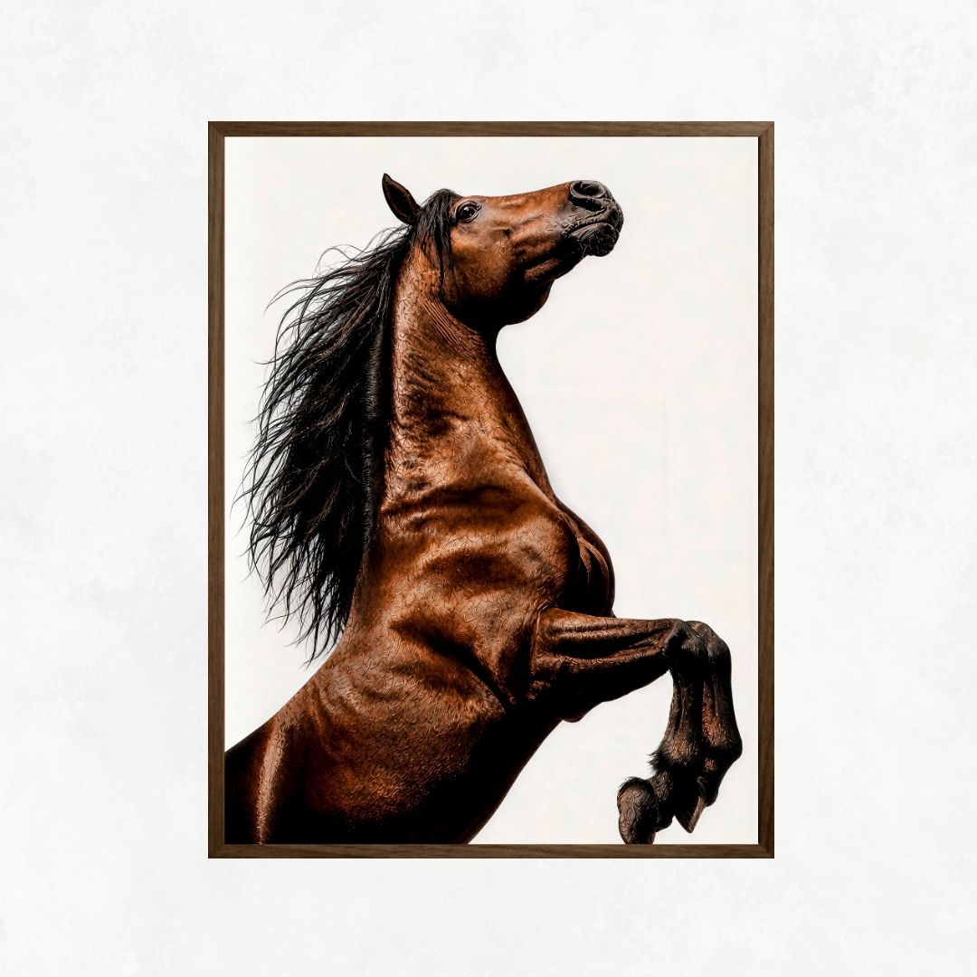 Brown Horse Rearing