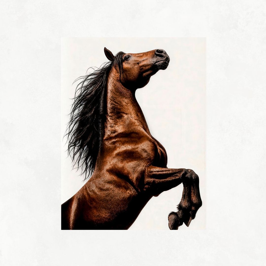 Brown Horse Rearing