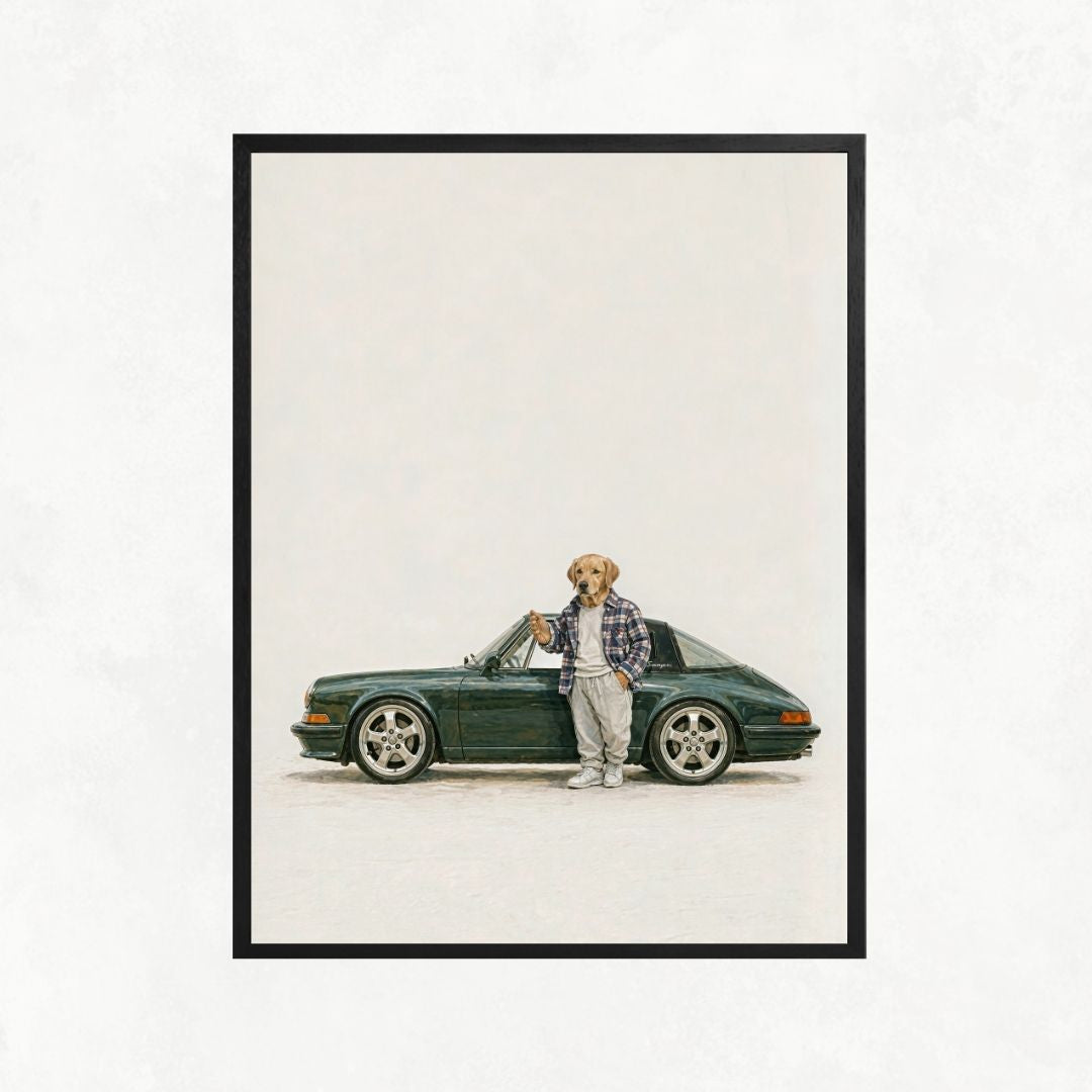 Dog with a Porsche
