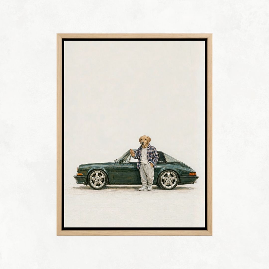 Dog with a Porsche