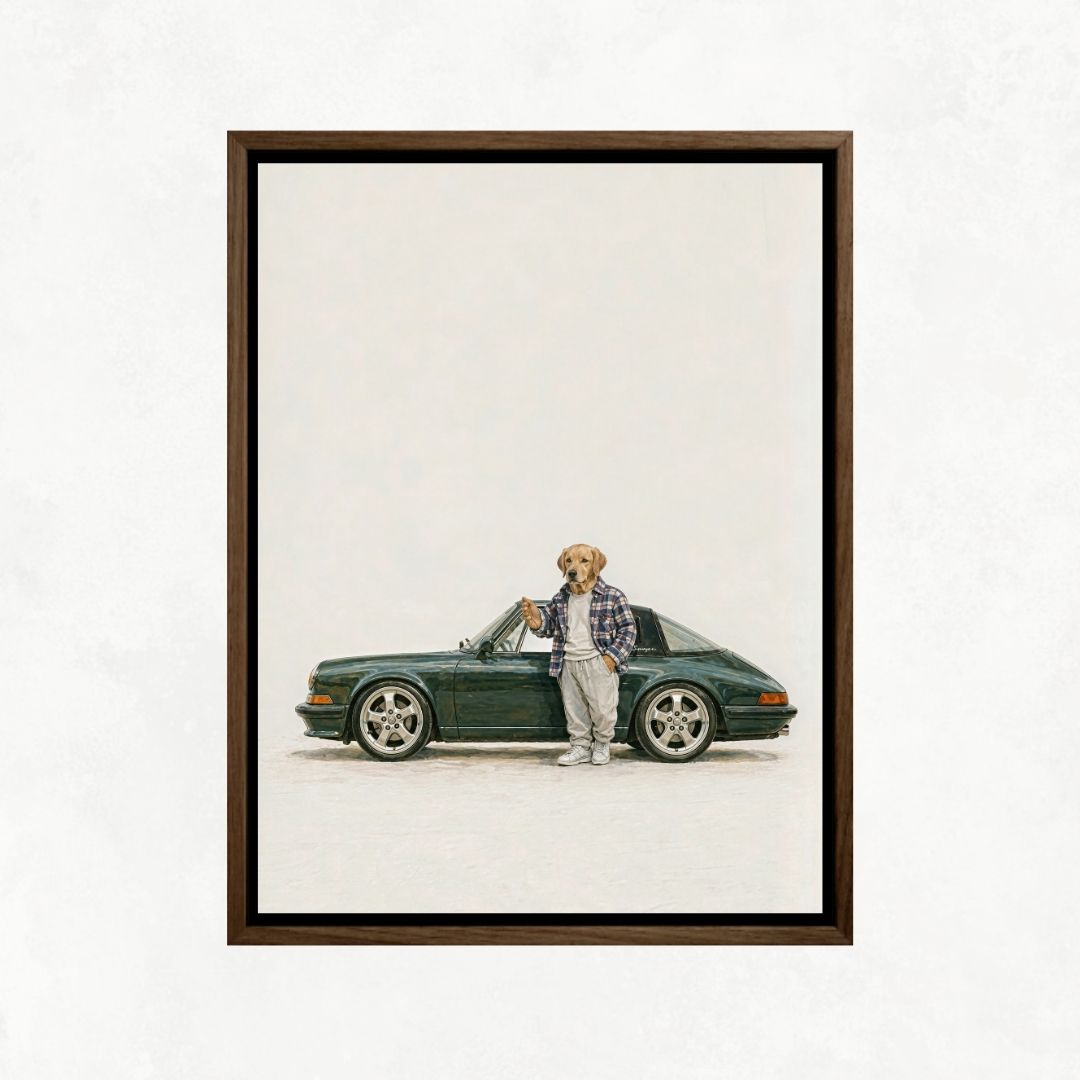 Dog with a Porsche