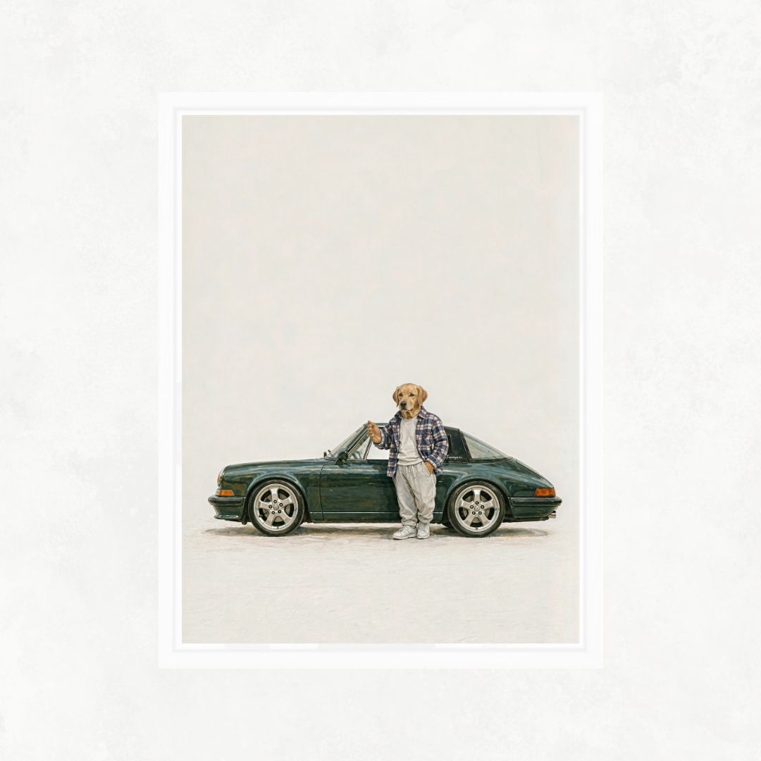 Dog with a Porsche