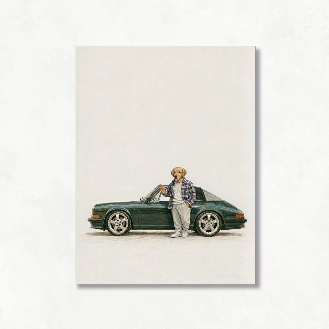 Dog with a Porsche