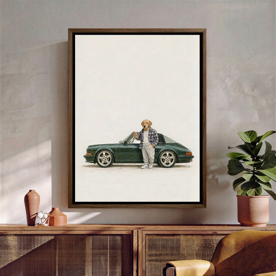 Dog with a Porsche