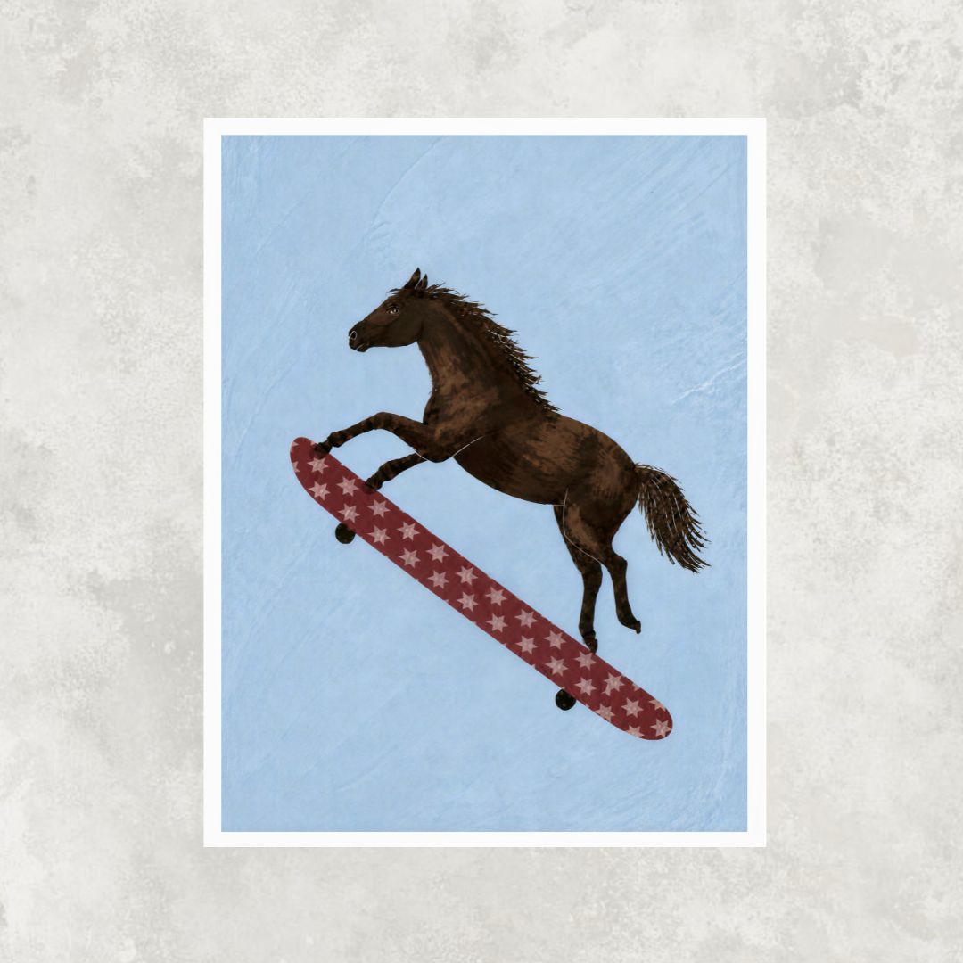 Skateboarding Horse