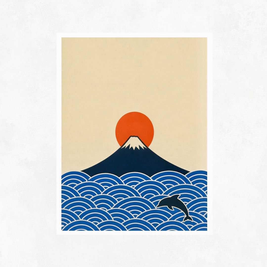 Mount Fuji with Dolphin