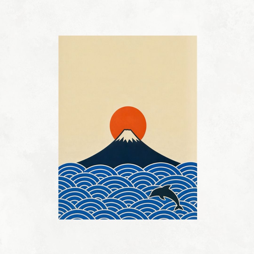 Mount Fuji with Dolphin