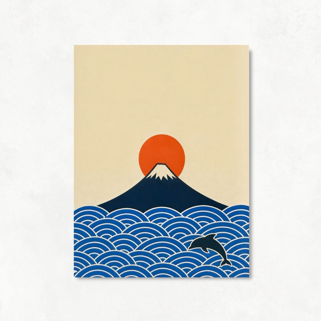 Mount Fuji with Dolphin