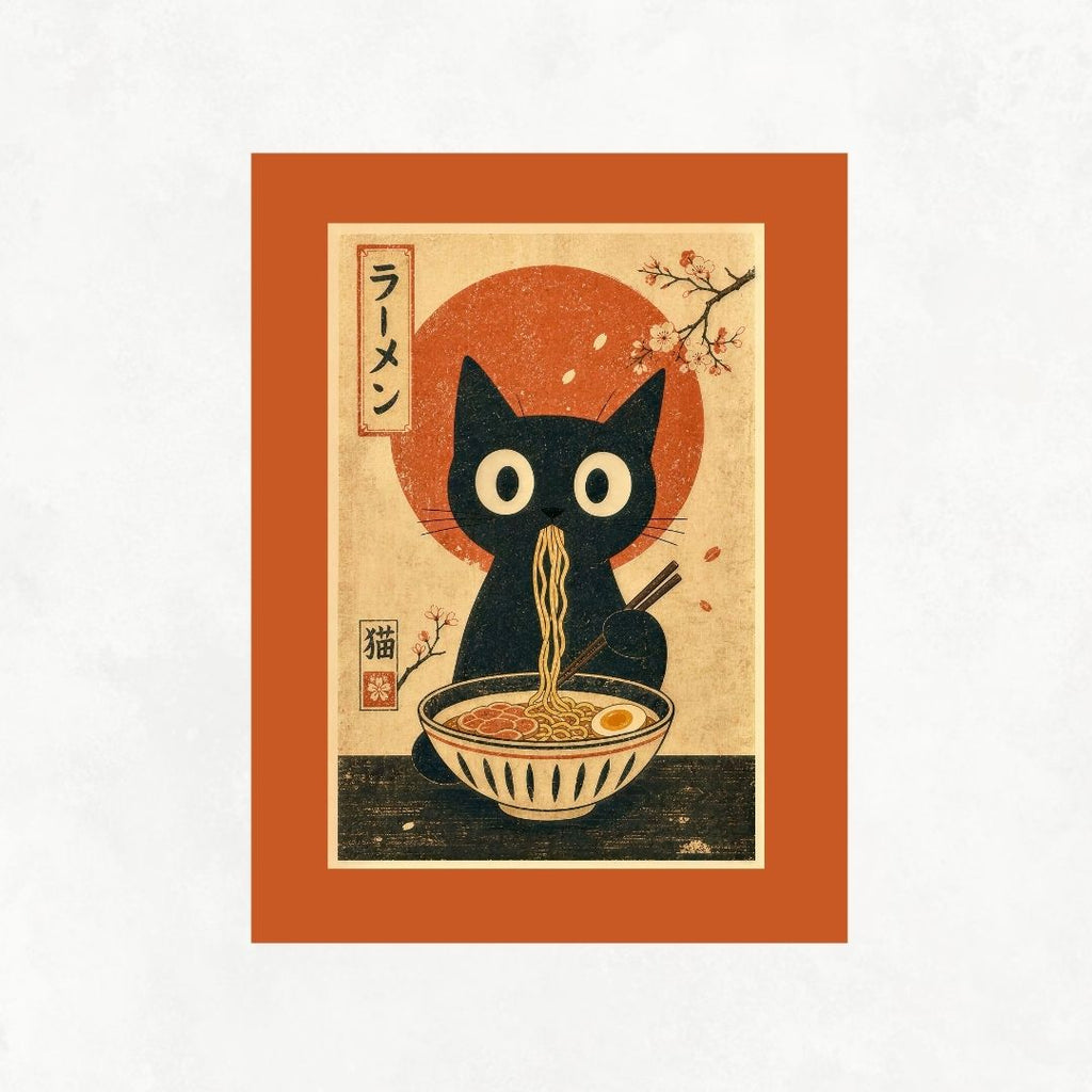 Cat Eating Ramen