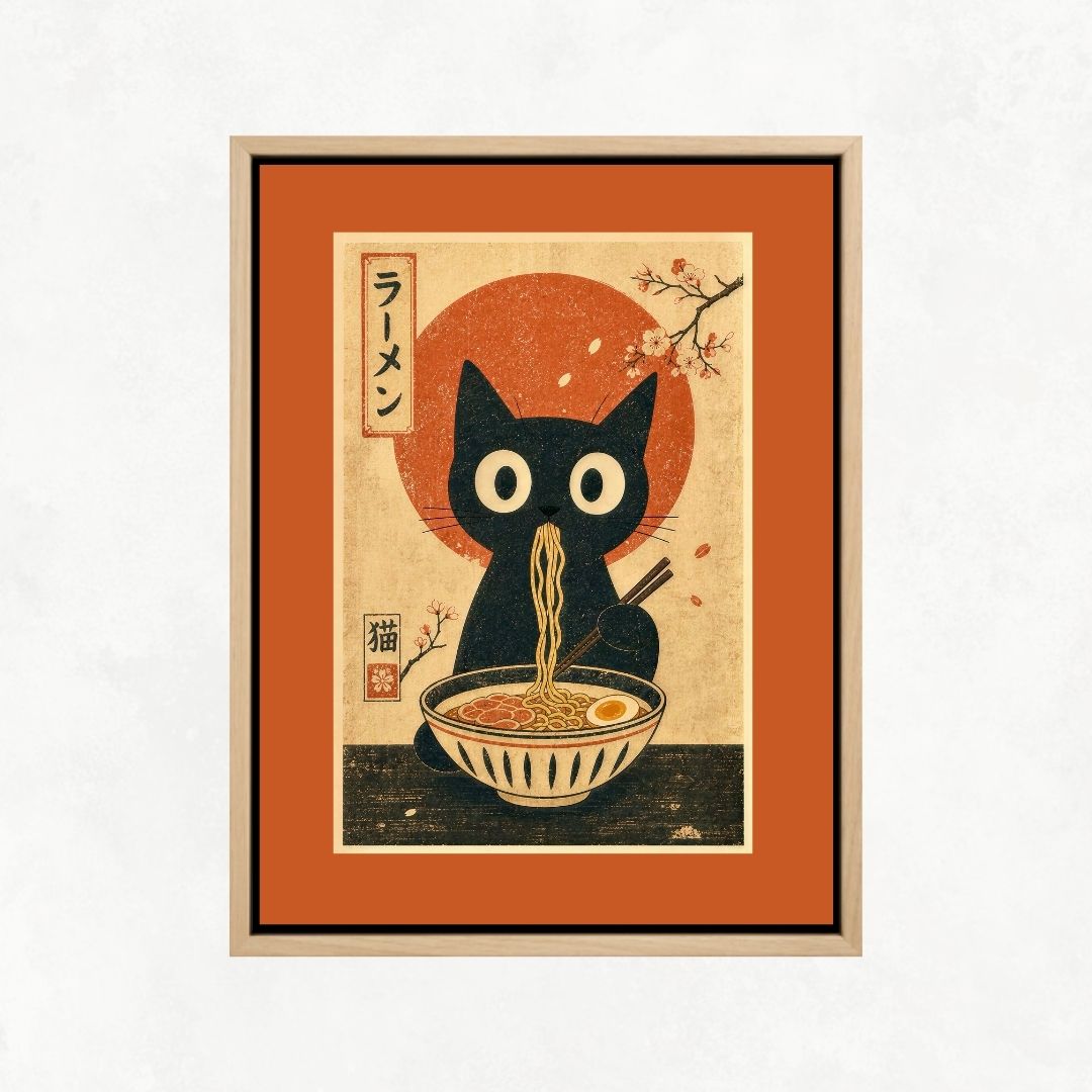 Cat Eating Ramen