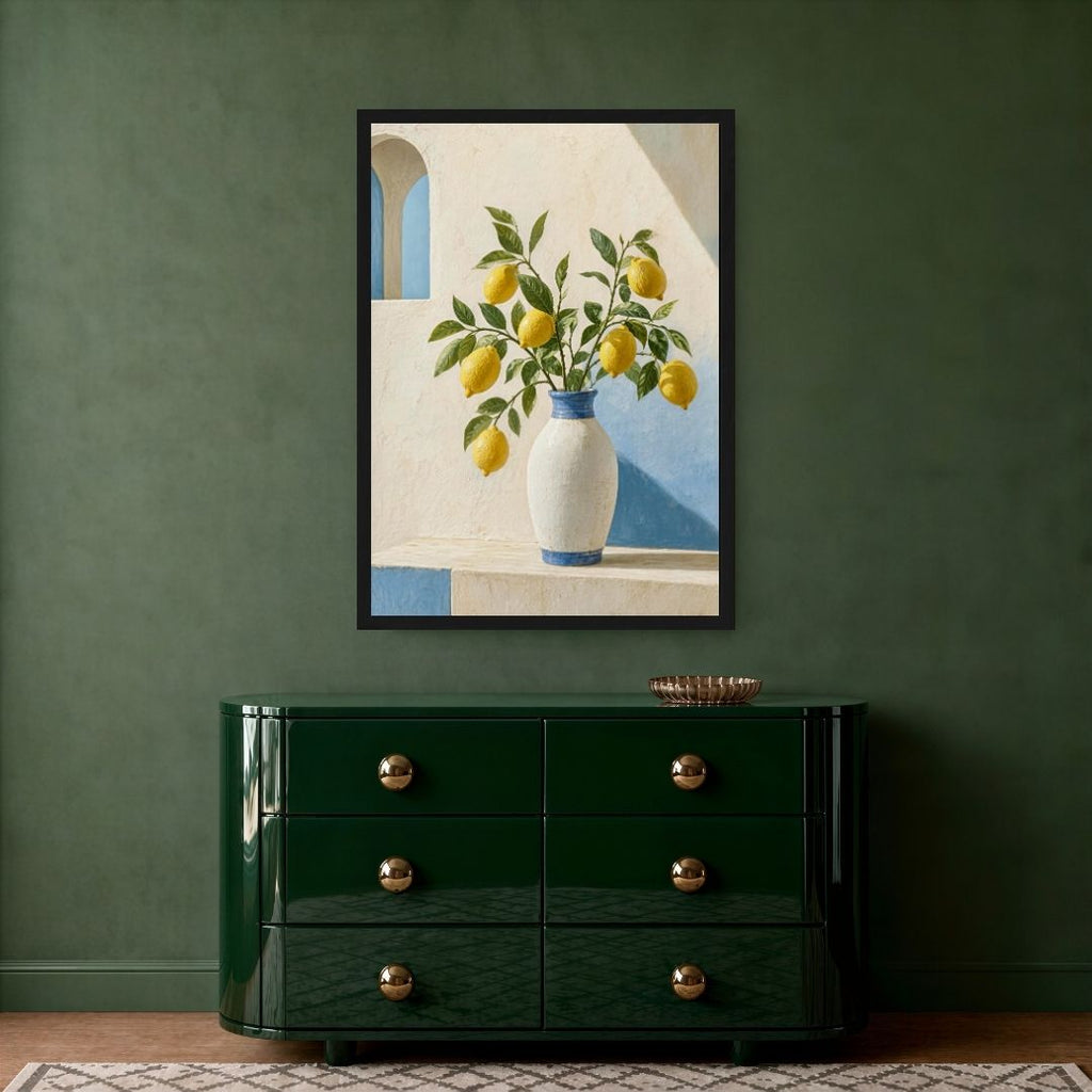 Lemon Tree with White Vase