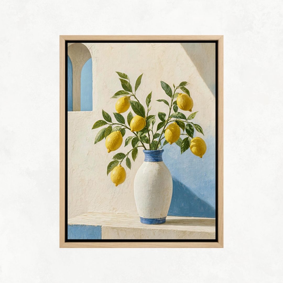 Lemon Tree with White Vase