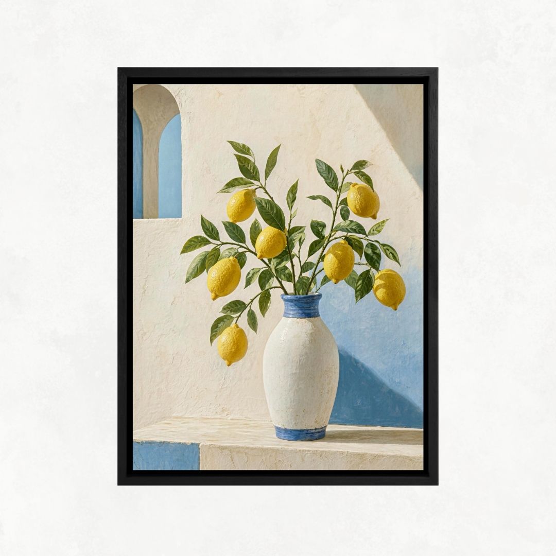Lemon Tree with White Vase
