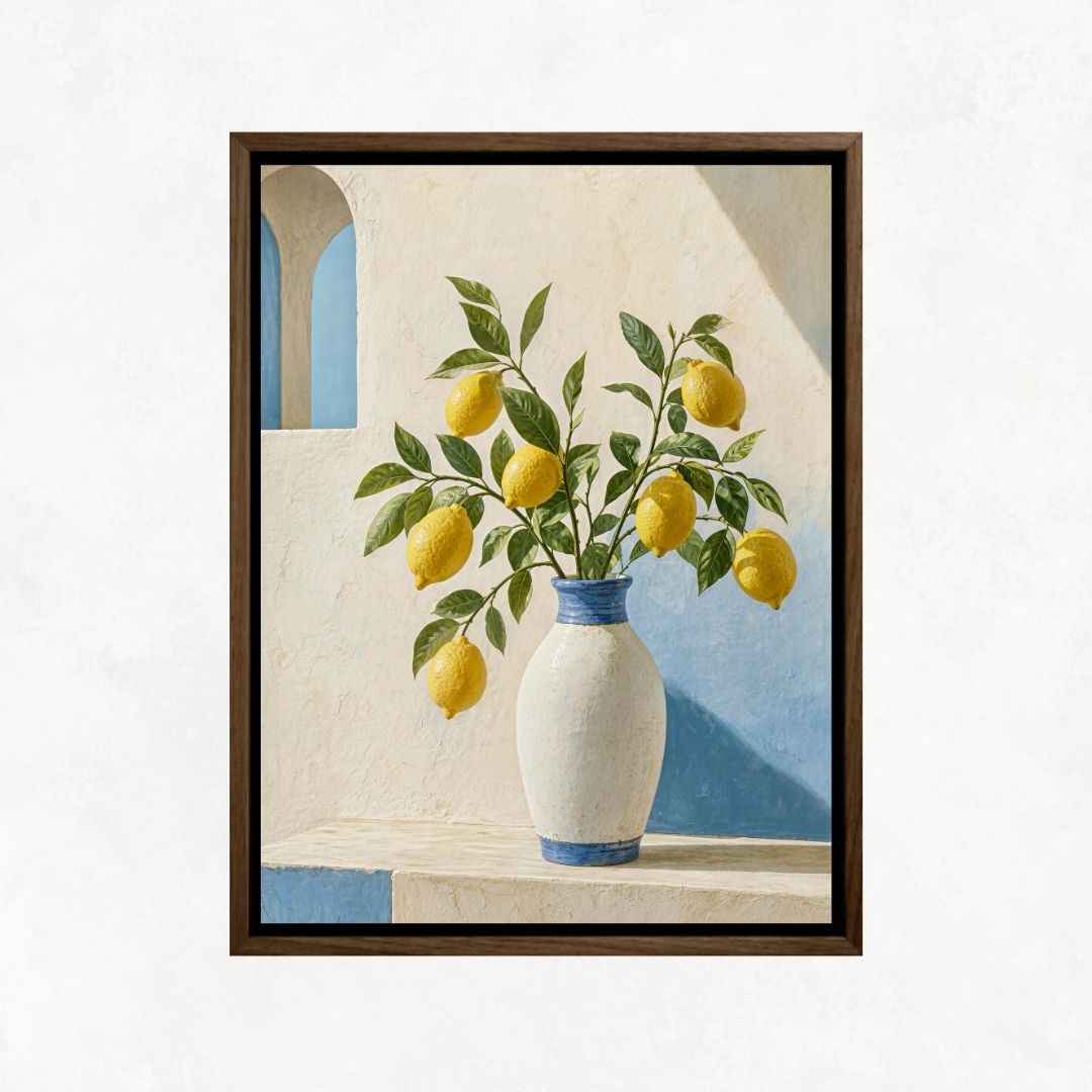 Lemon Tree with White Vase