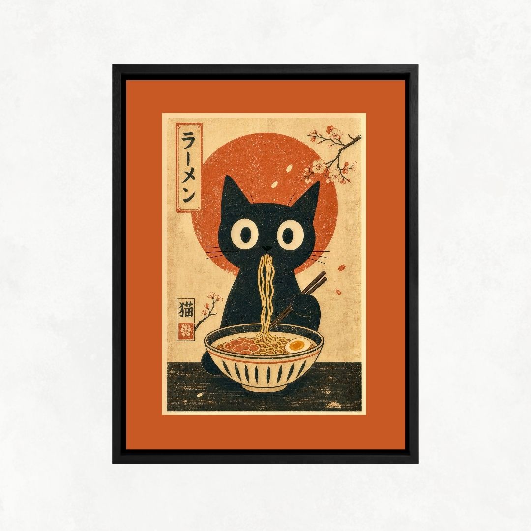 Cat Eating Ramen