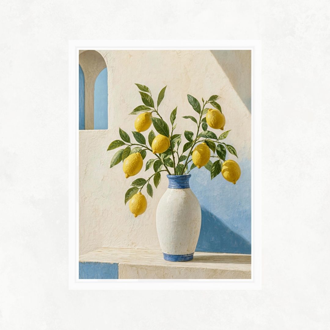 Lemon Tree with White Vase