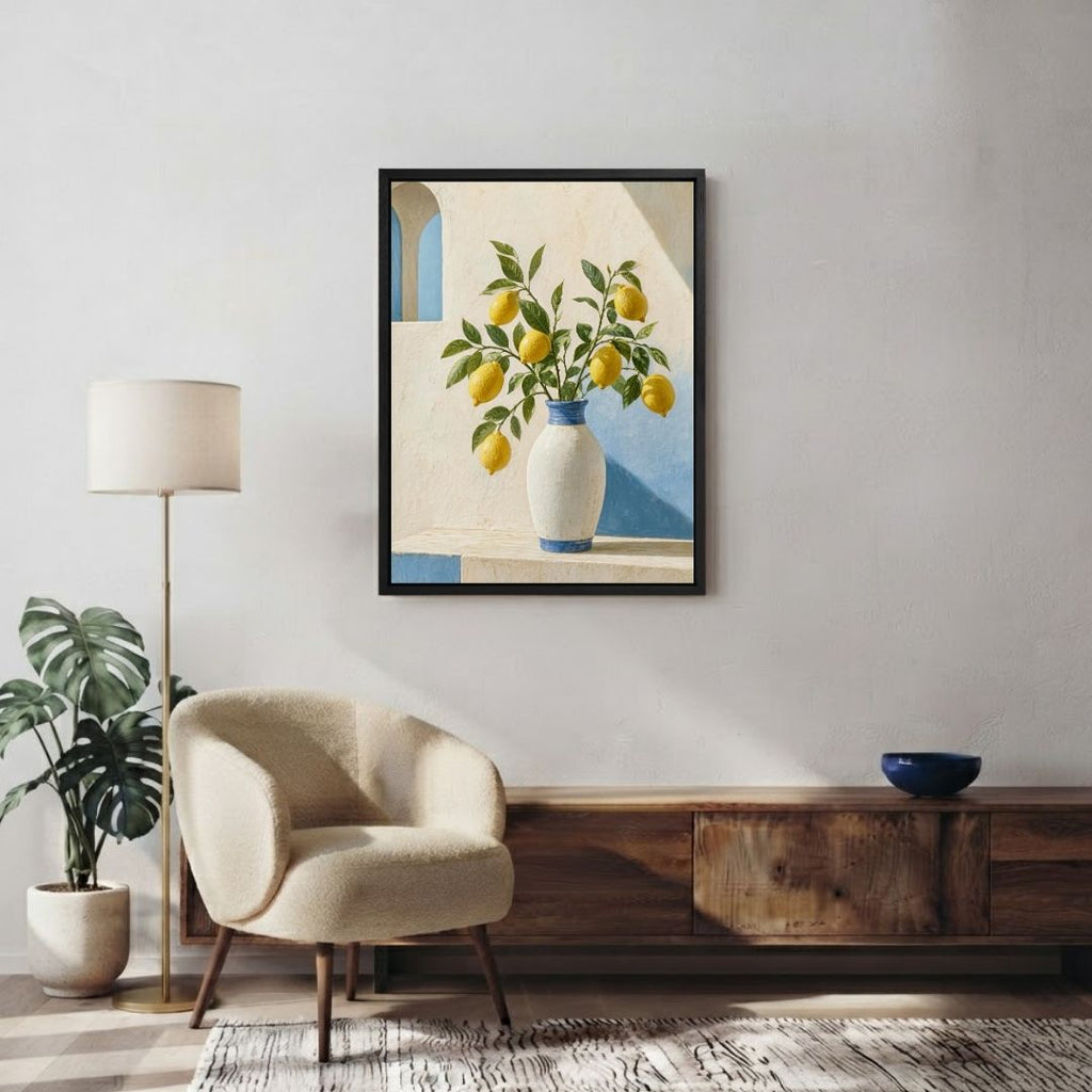Lemon Tree with White Vase