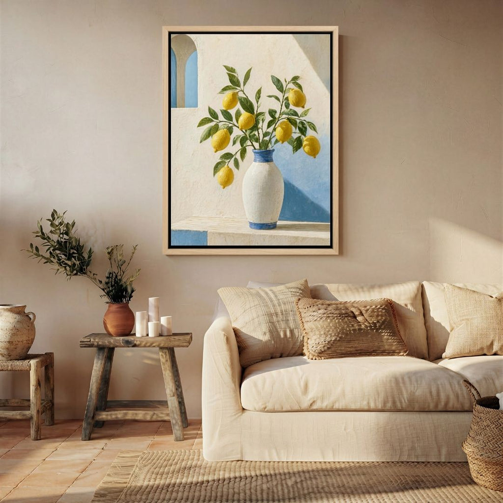 Lemon Tree with White Vase