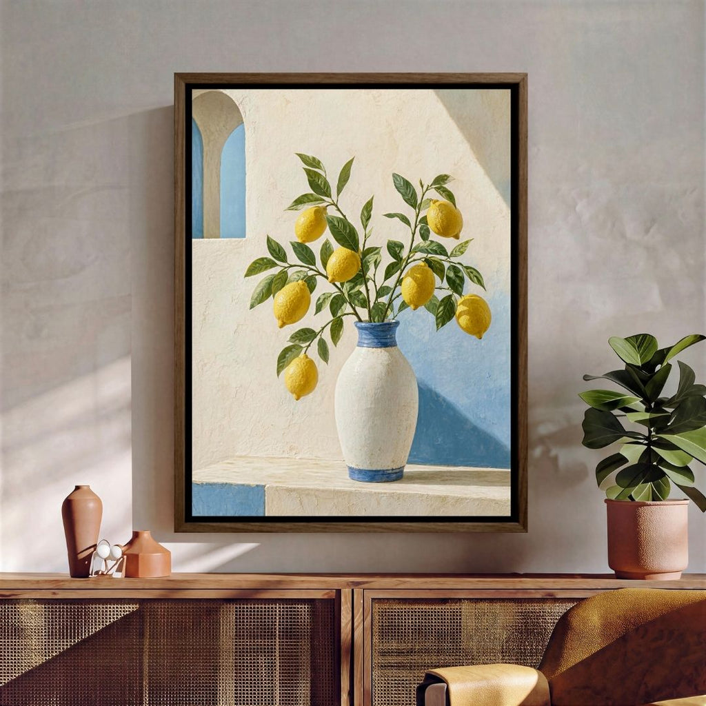 Lemon Tree with White Vase