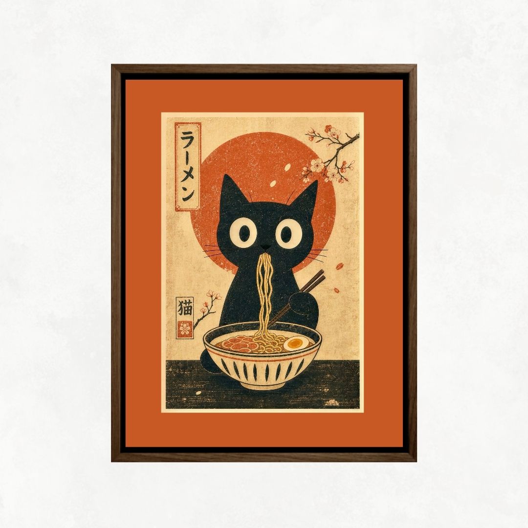 Cat Eating Ramen